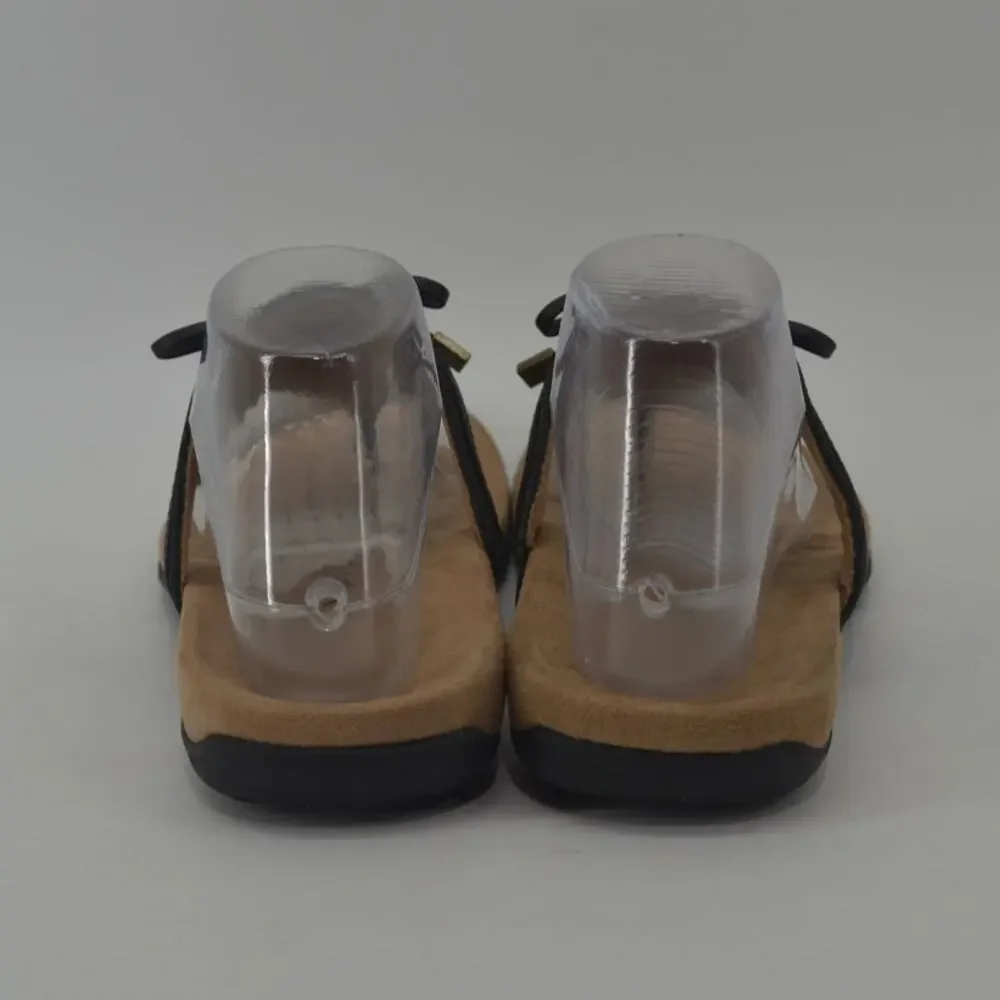 Vionic Black and Tan Comfort Thong Sandals